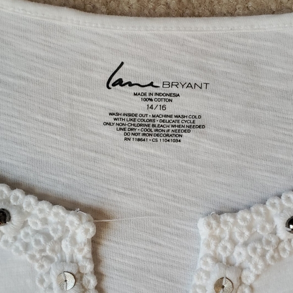 Lane Bryant size 14/16 white embellished shirt - Picture 7 of 8